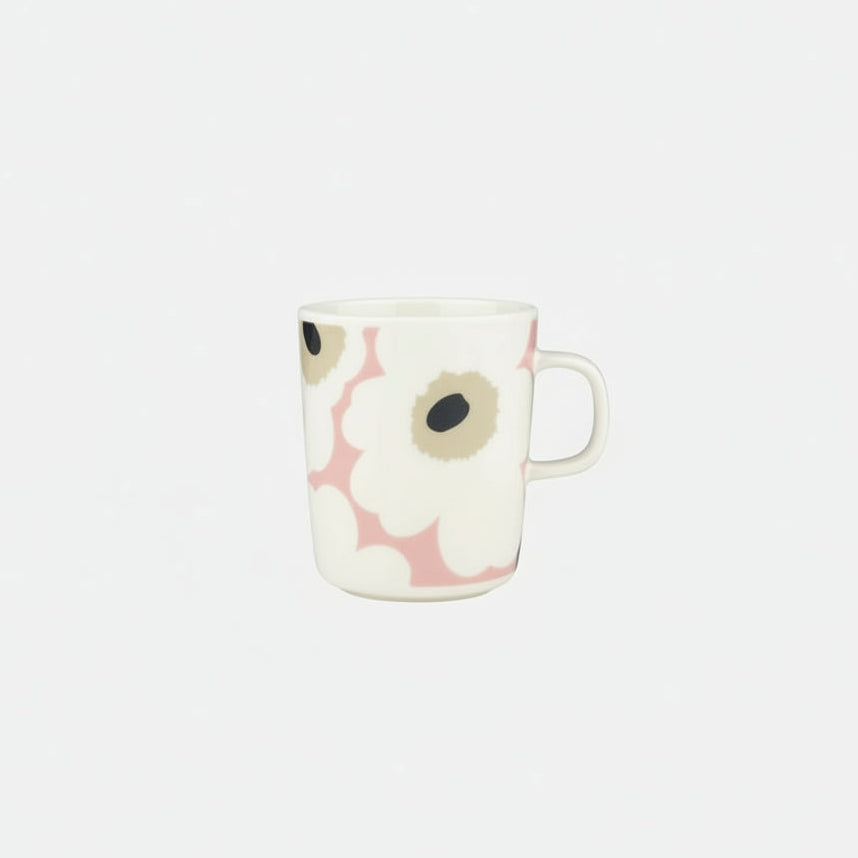 Floral-patterned mug on a white background