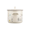 Ceramic pot with cartoon characters on a white background