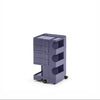 Purple storage cart with multiple compartments on a white background