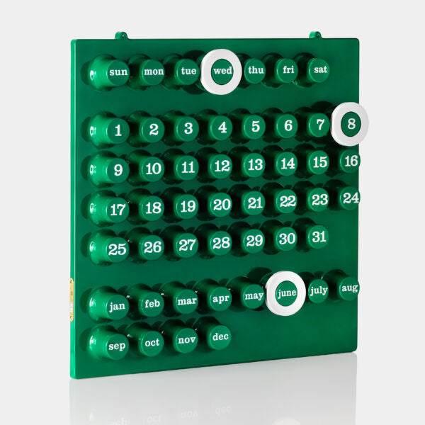 Ring-A-Date Perpetual Wall Calendar Green - FUNSTY Toronto