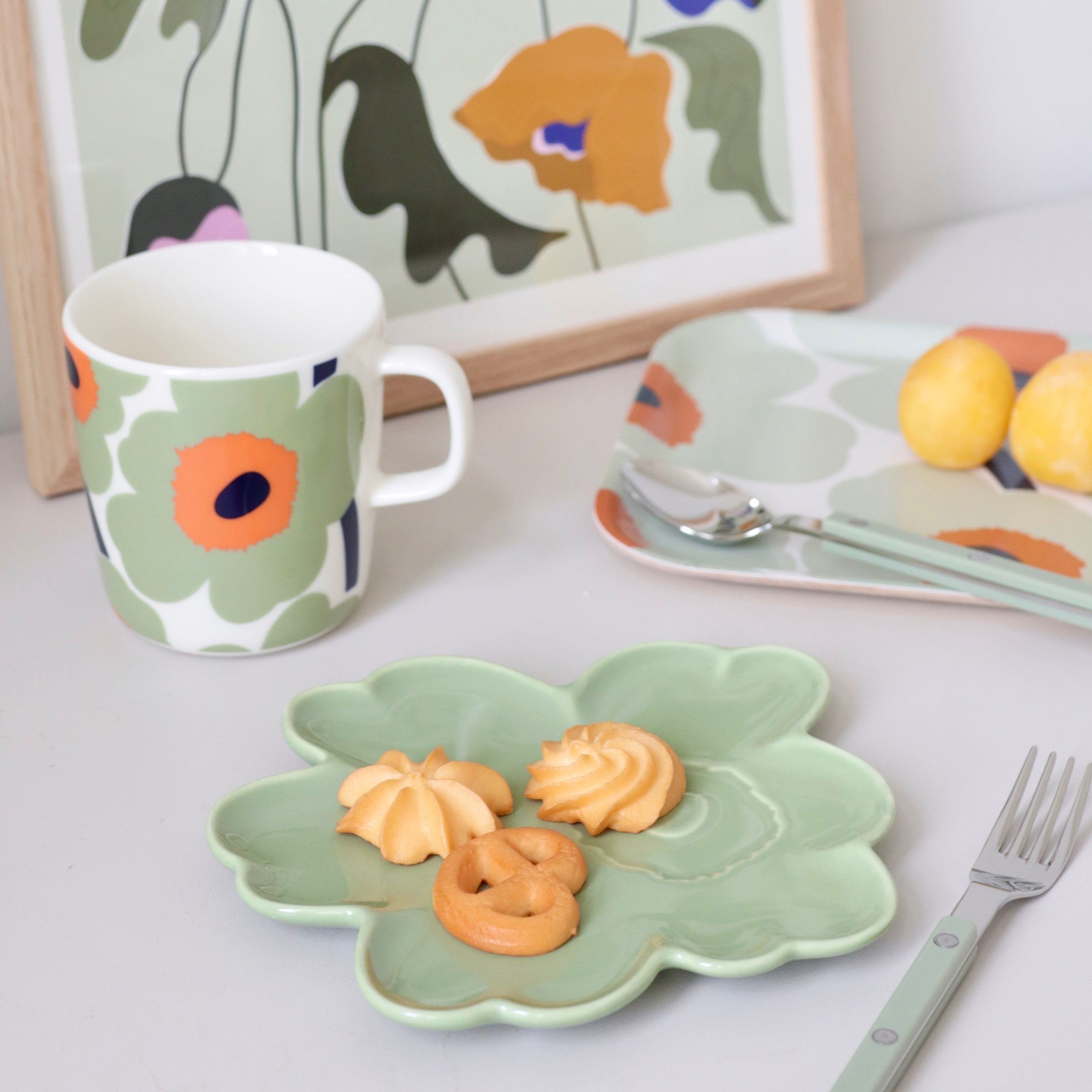 Marimekko Unikko Plate 20cm White | FUNSTY