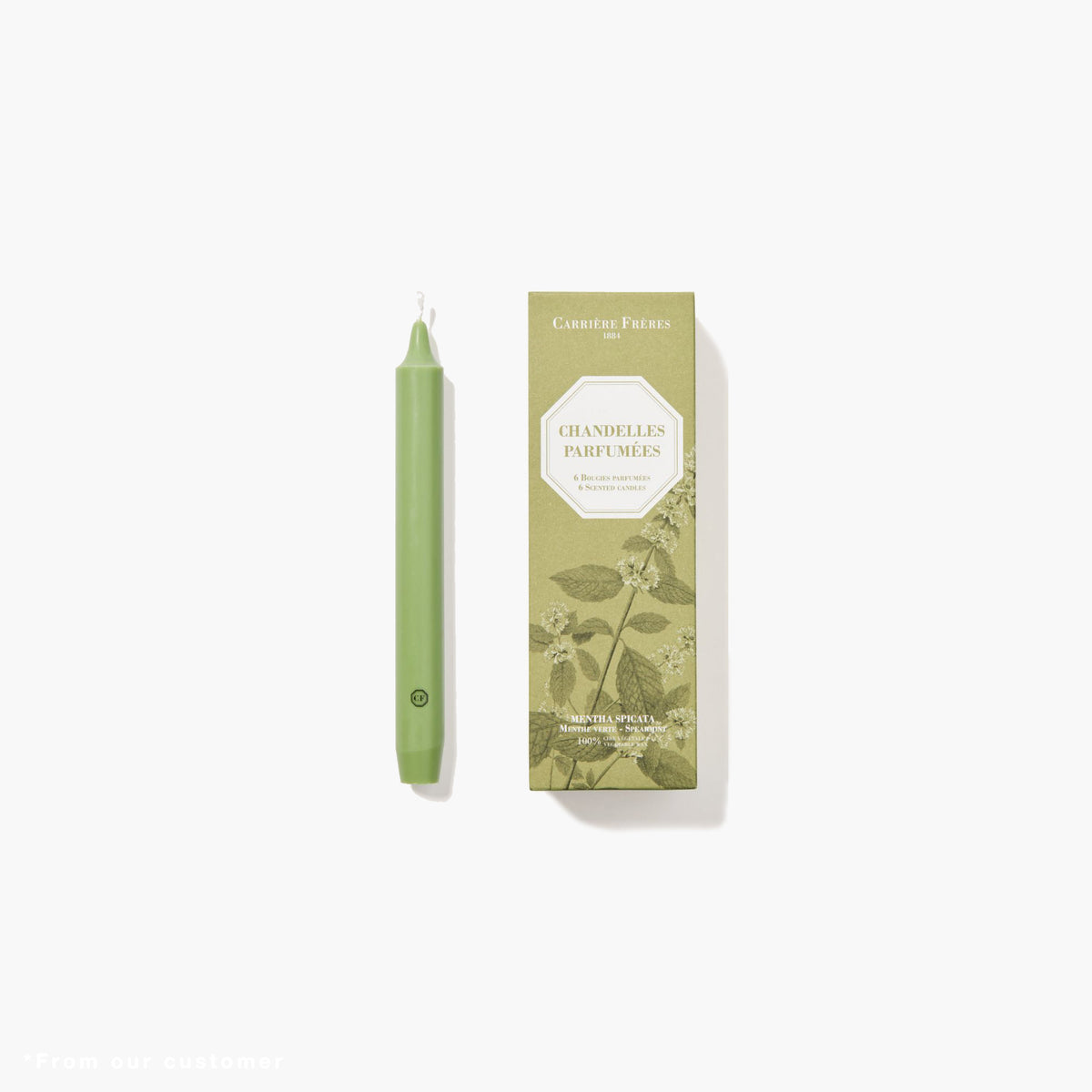 Carrière Frères Scented Taper Candles Spearmint FUNSTY